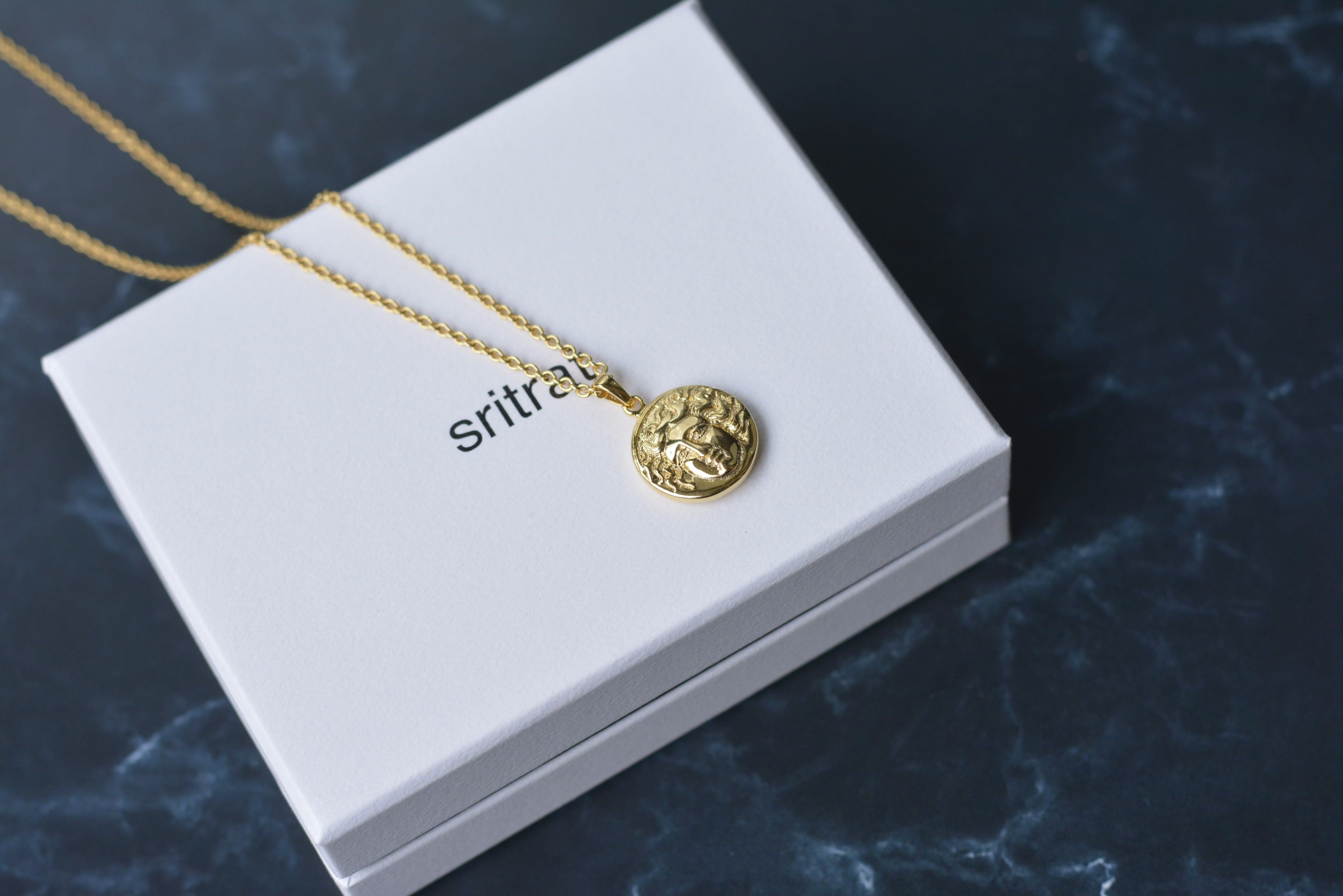 Gold coin necklace 01 bold