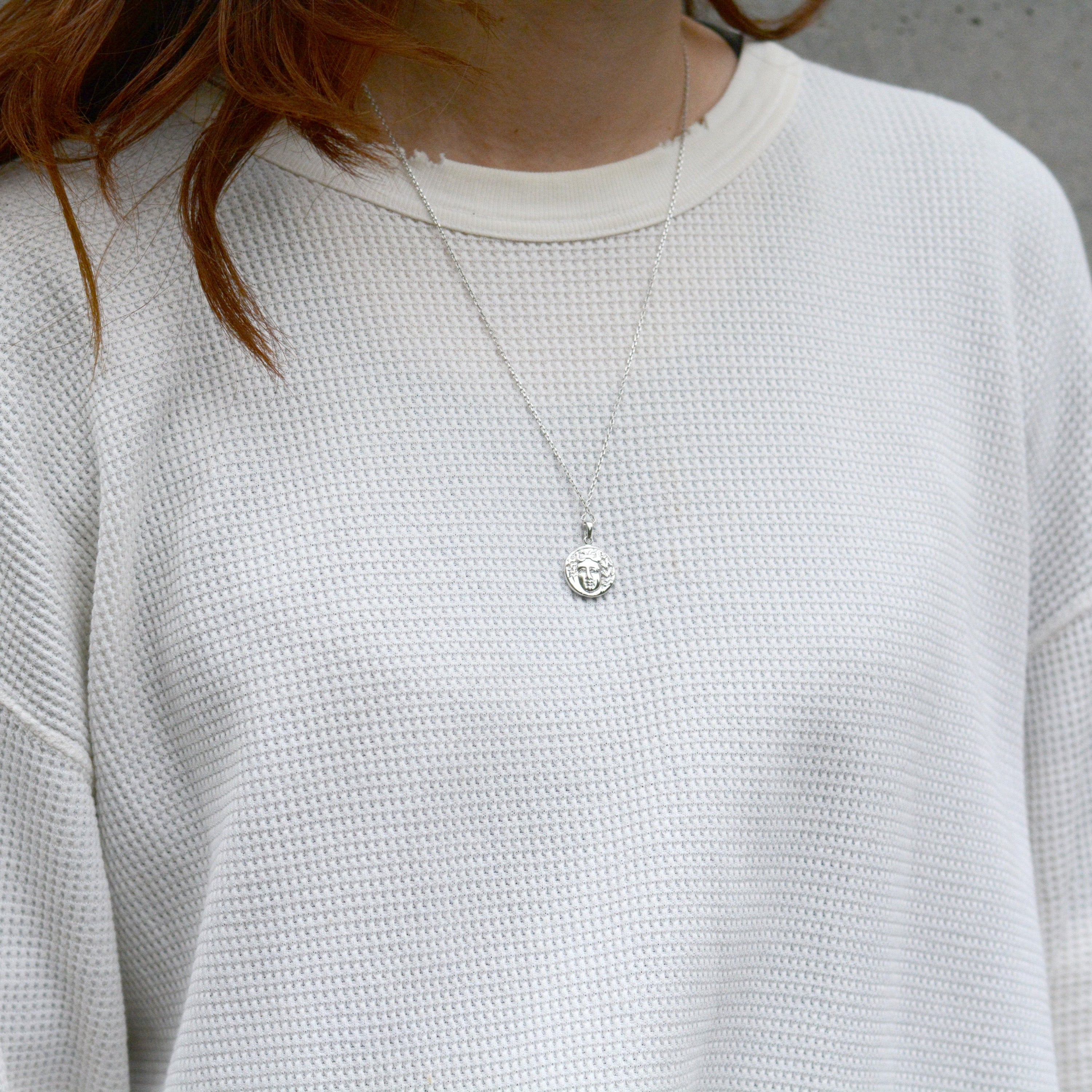 Silver coin necklace 01 bold