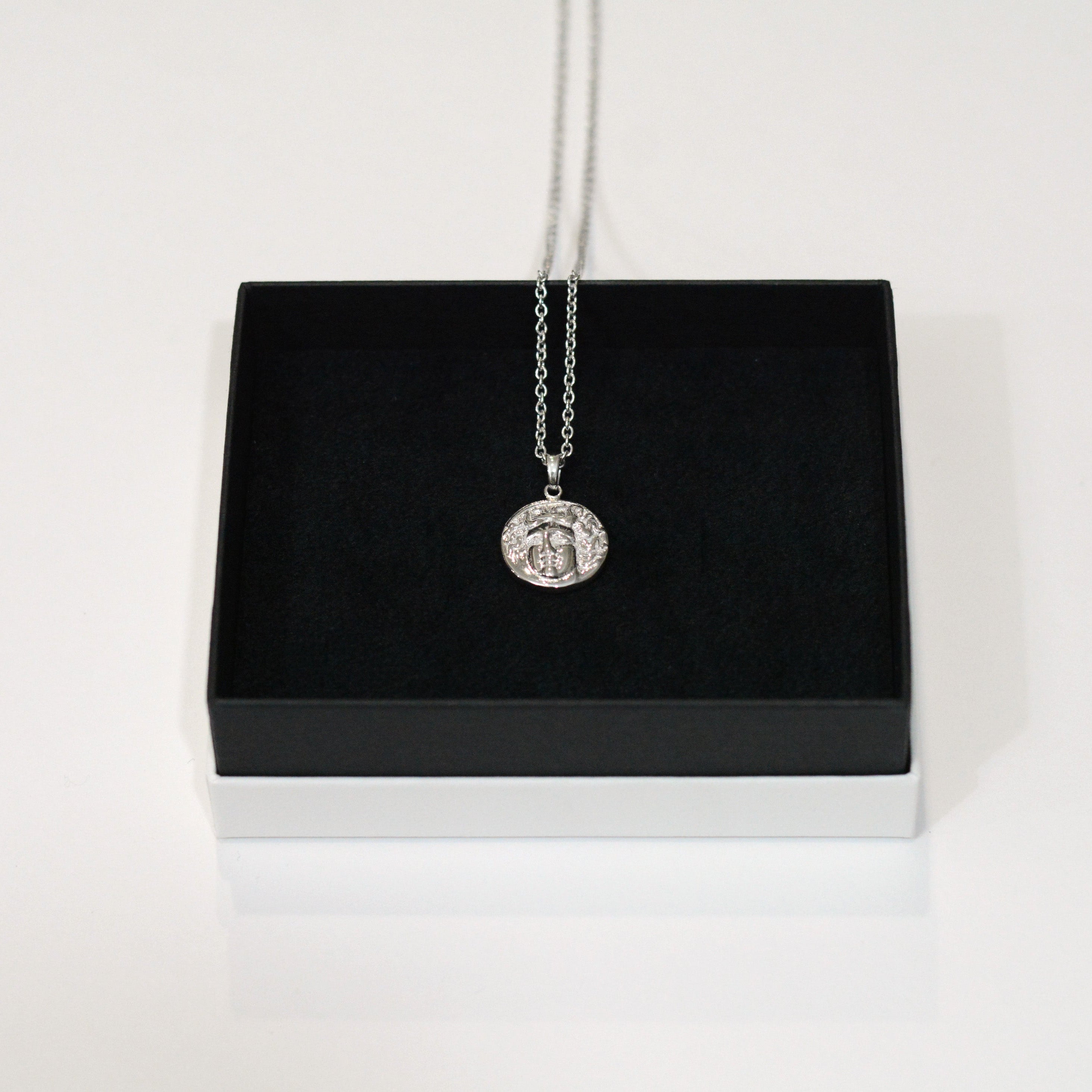 Silver coin necklace 01 bold