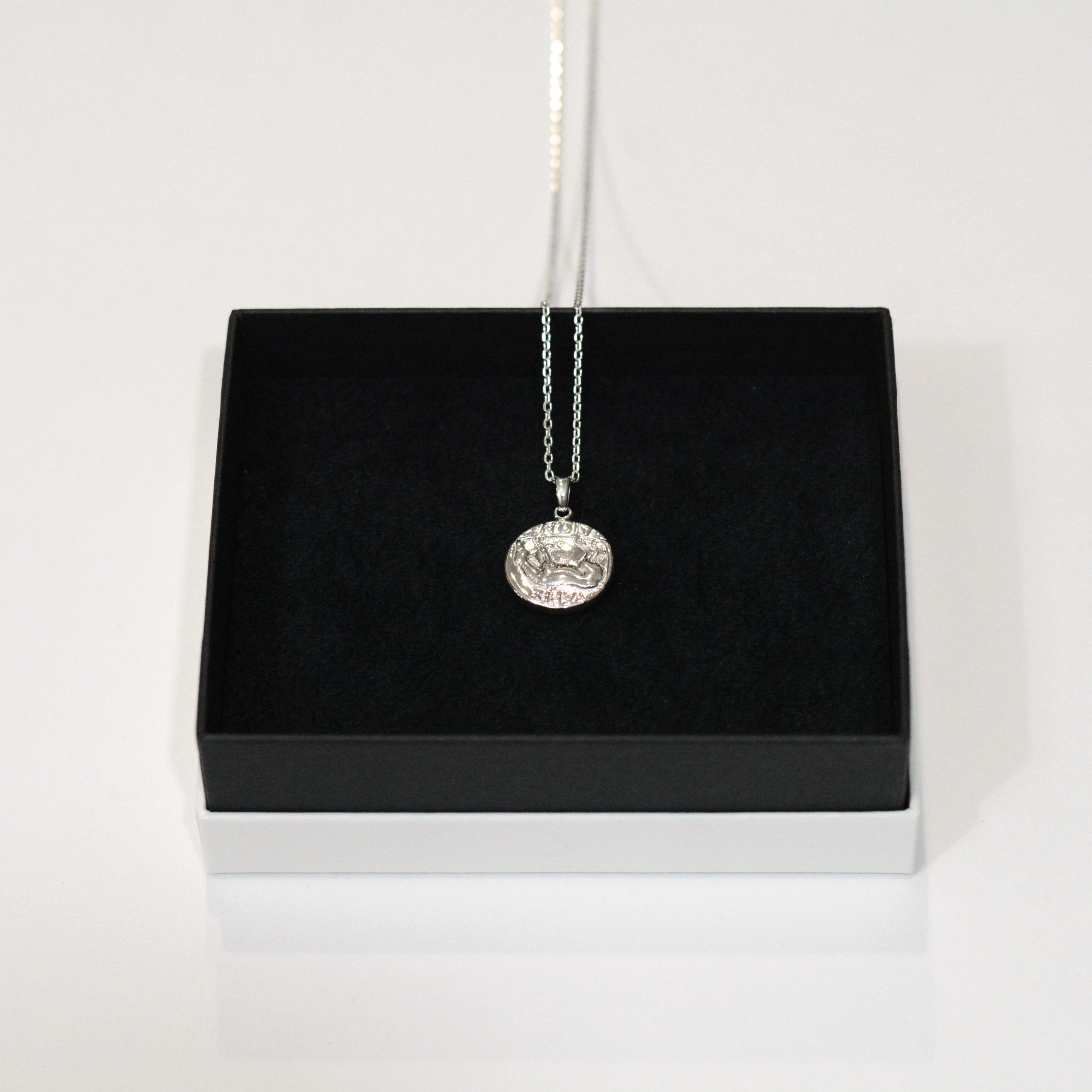 Silver coin necklace 01 thin