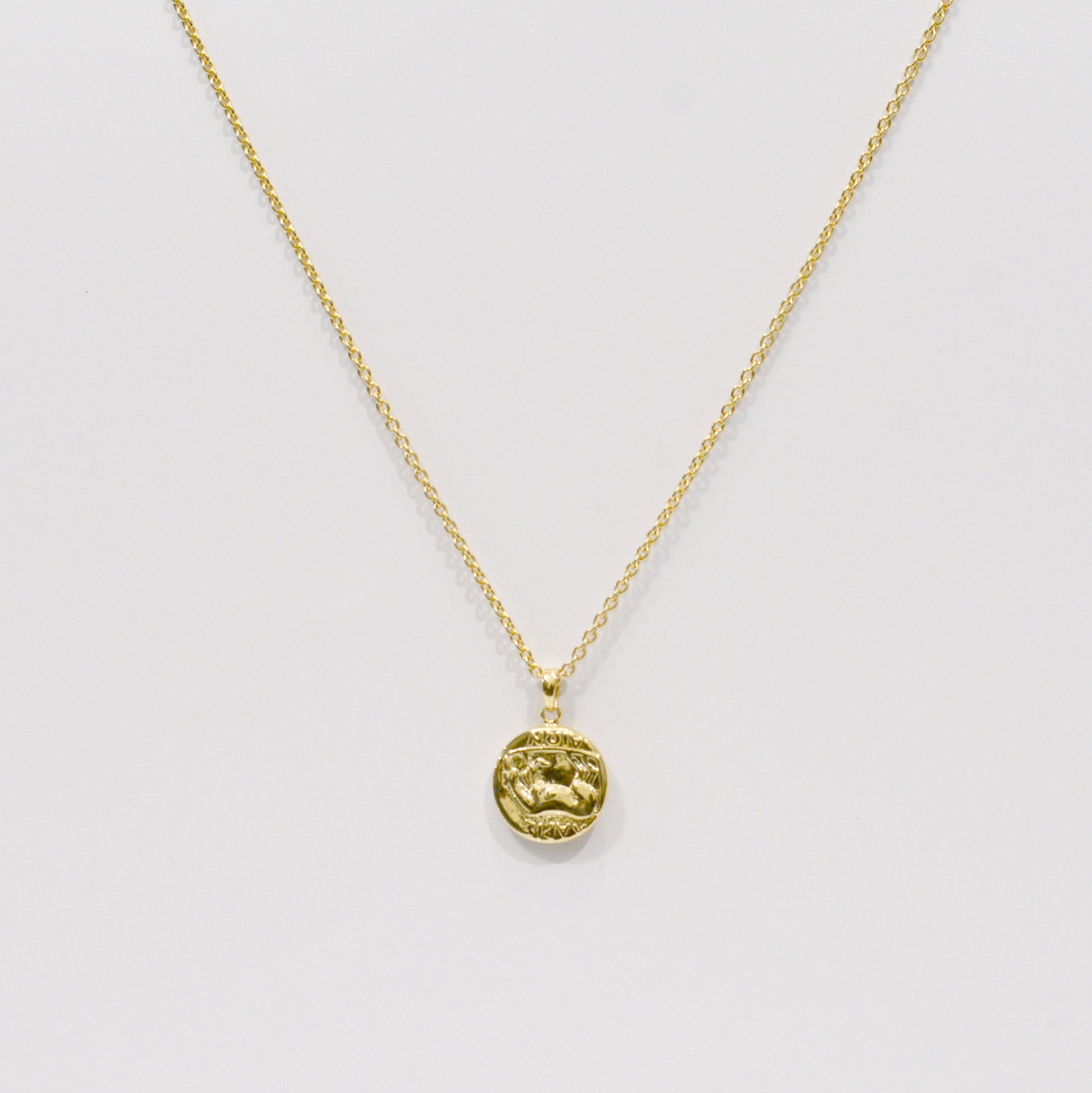 Gold coin necklace 01 bold