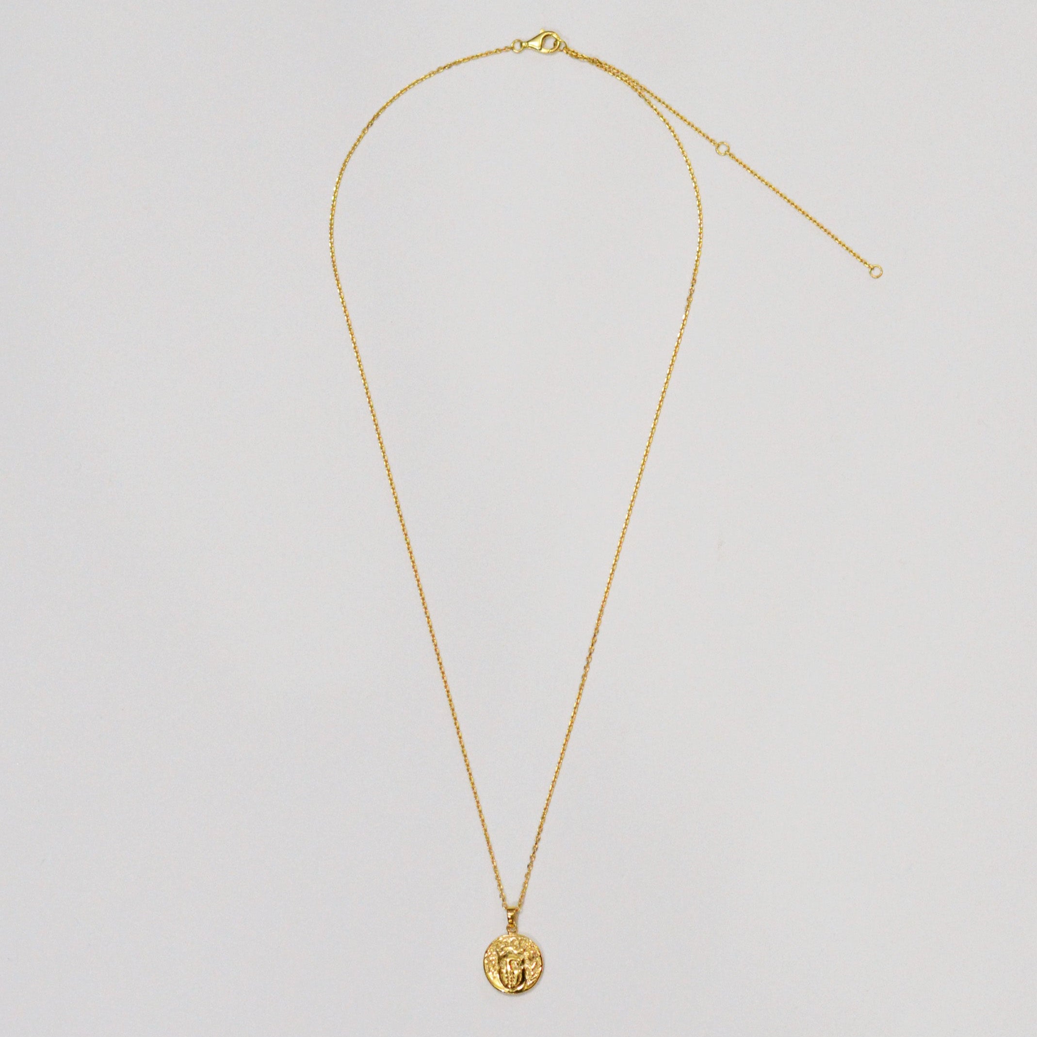 Gold coin necklace 01 thin