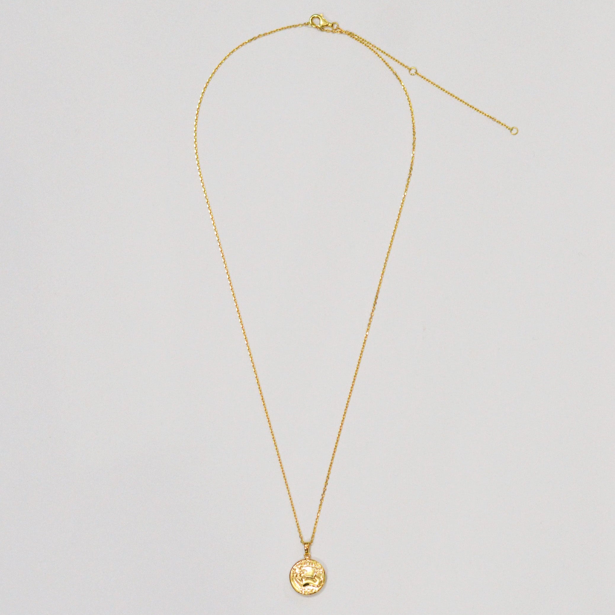 Gold coin necklace 01 thin