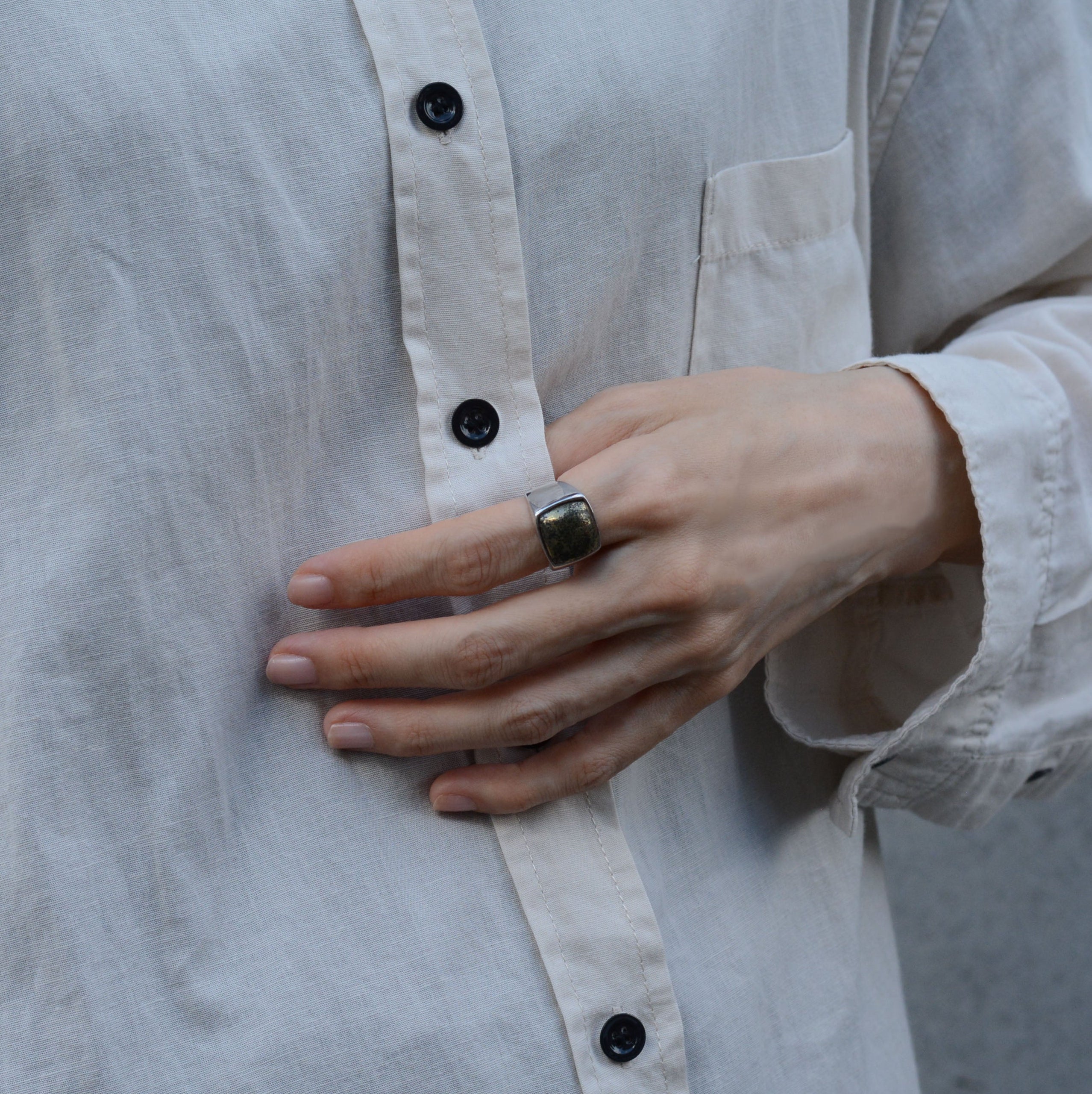 Chalco Pyrite(チャルコパイライト)Signet Ring
