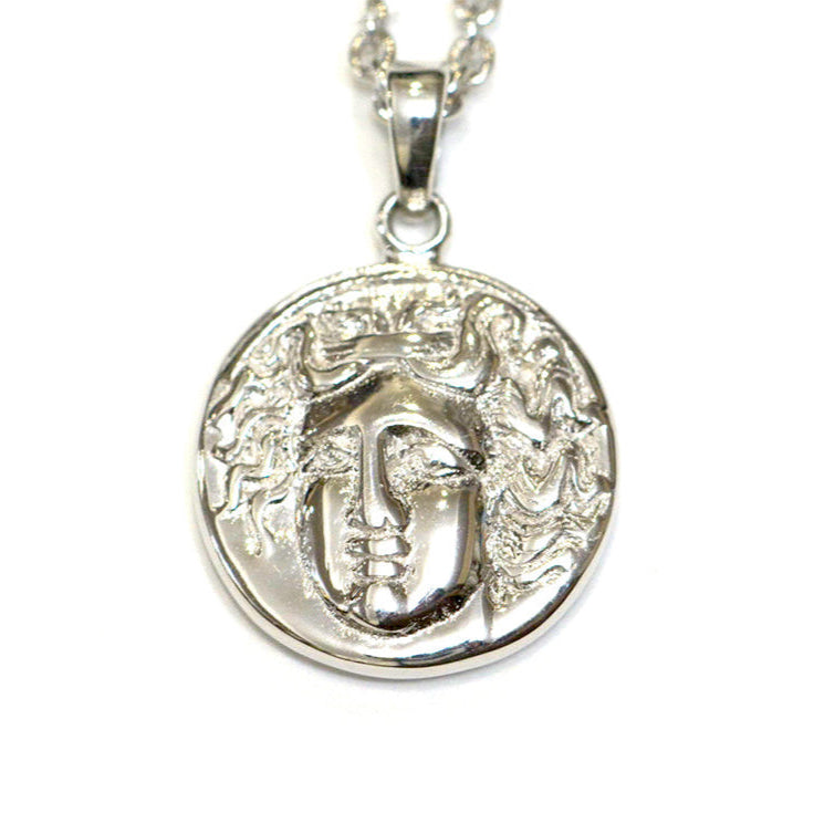Silver coin necklace 01 thin