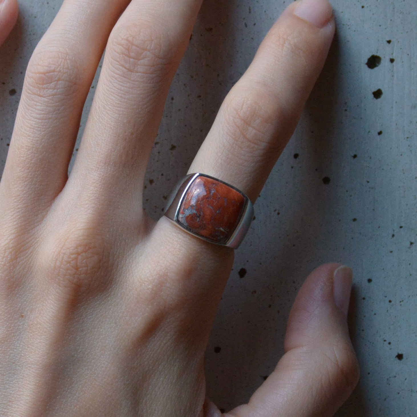 Red jasper(レッドジャスパー)Signet Ring