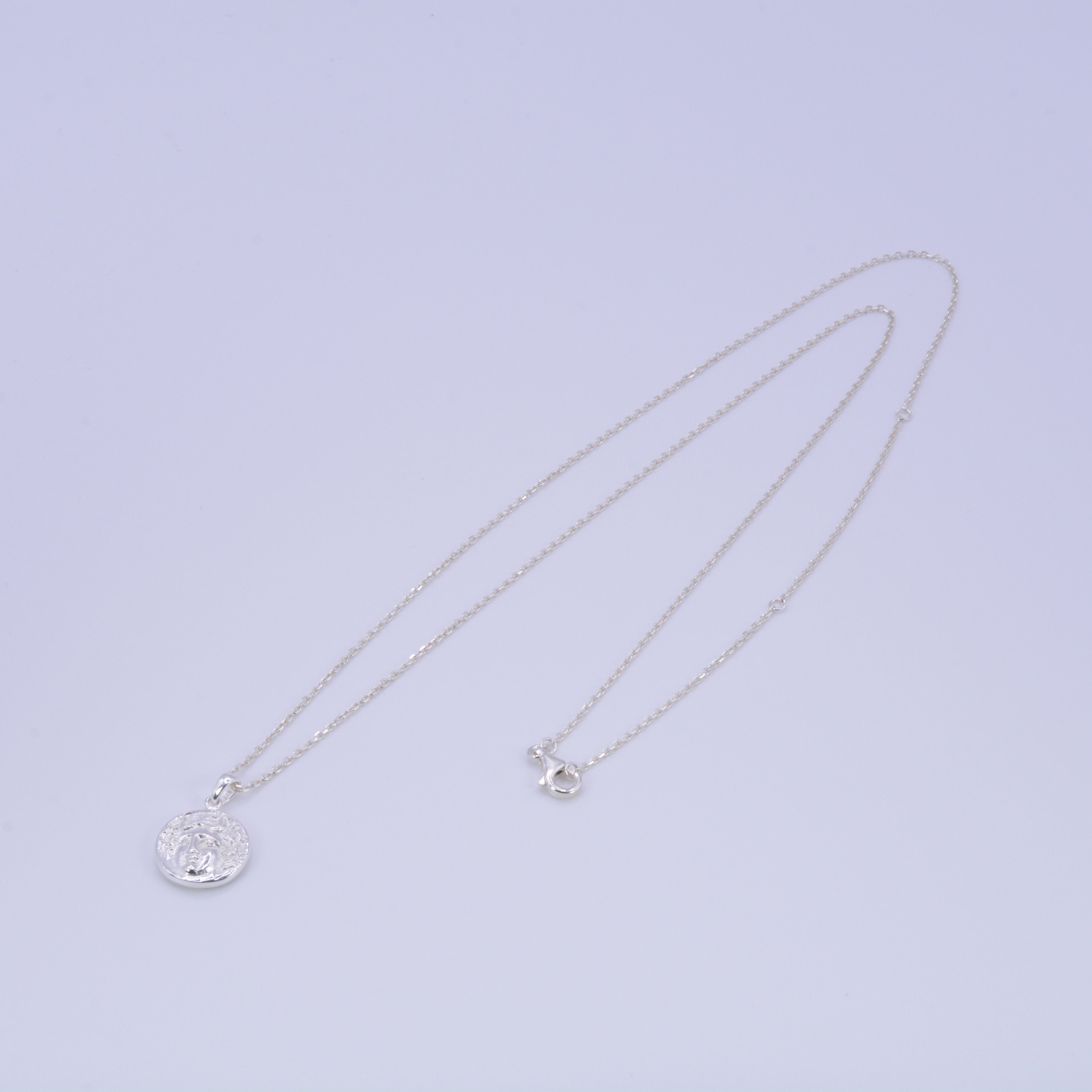 Silver coin necklace 01 thin